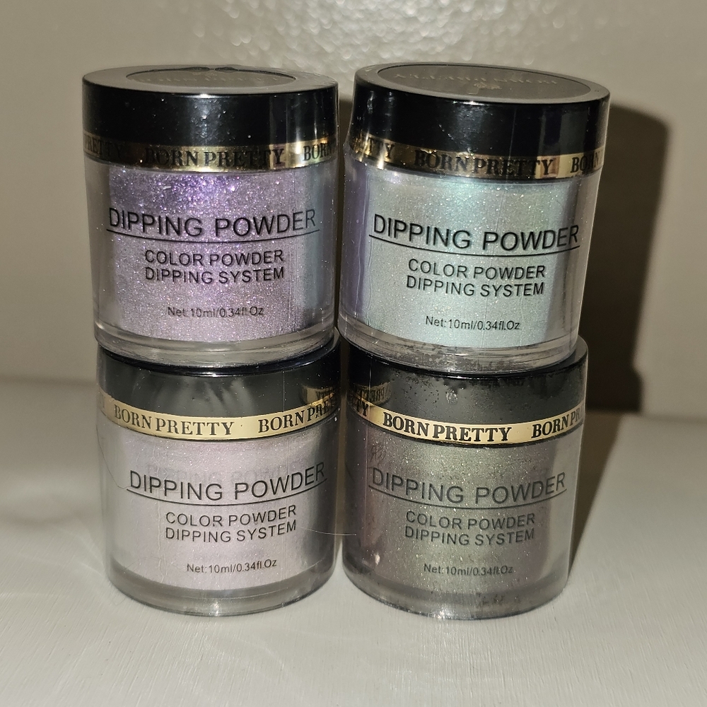 NEW Lot of 4 Born Pretty Chameleon Powder Dipping Set 10 mL